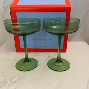 Round House Australia Coupe Glass Set of 2 Green